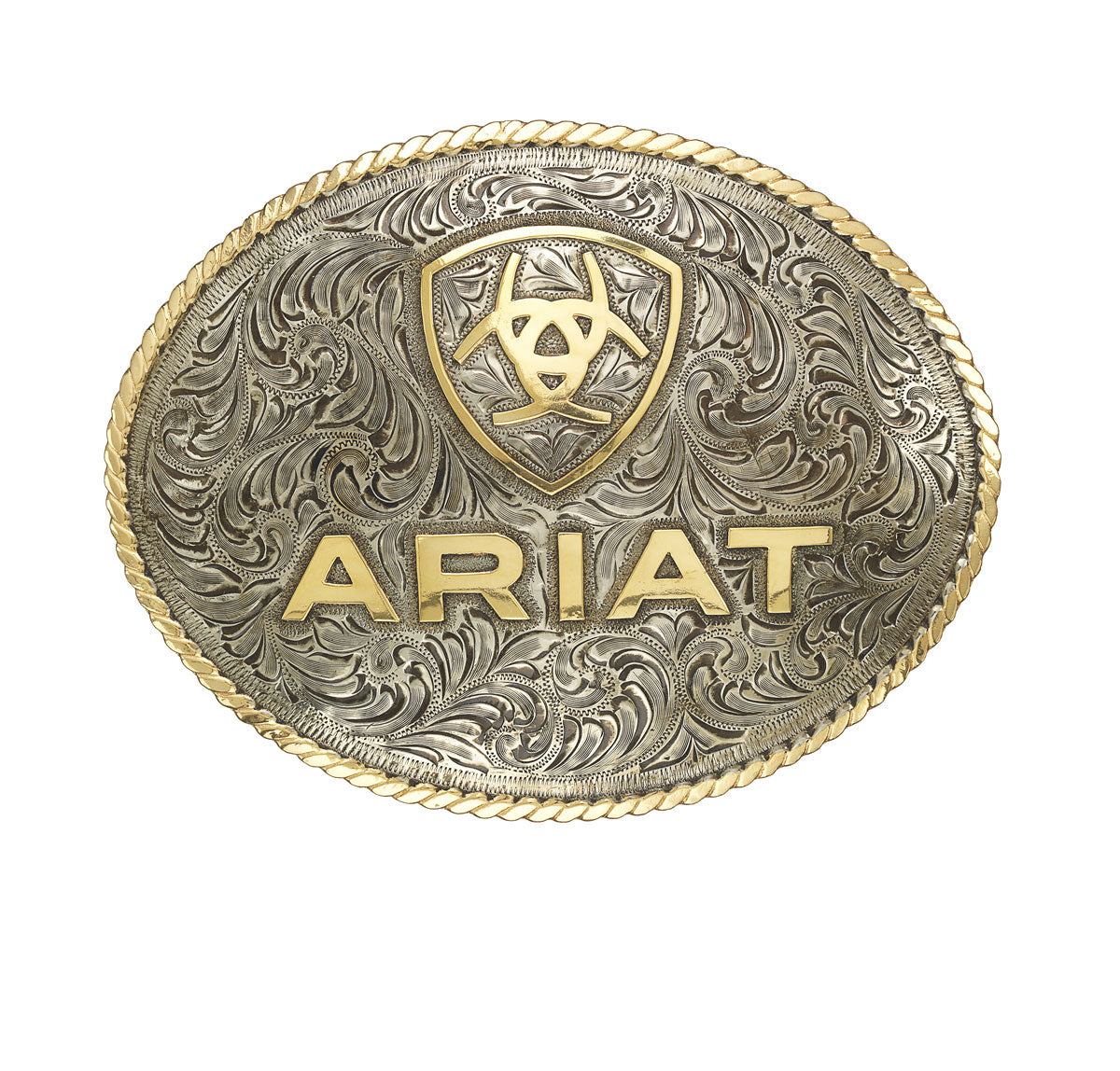 Ariat Logo Oval Buckle , Gold/Silver