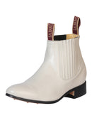 LA BARCA Men's Ankle Western Boot, Bone