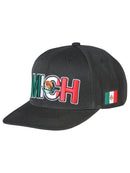 EL GENERAL Mexican States Flag Colors Embroidered Snapback Cap, Black