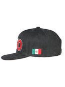 EL GENERAL Mexican States Flag Colors Embroidered Snapback Cap, Black