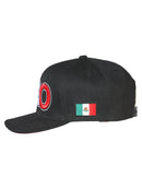 EL GENERAL Mexican States Flag Colors Embroidered Snapback Cap, Black