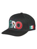 EL GENERAL Mexican States Flag Colors Embroidered Snapback Cap, Black