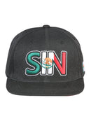 EL GENERAL Mexican States Flag Colors Embroidered Snapback Cap, Black