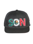 EL GENERAL Mexican States Flag Colors Embroidered Snapback Cap, Black