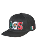 EL GENERAL Mexican States Flag Colors Embroidered Snapback Cap, Black