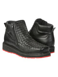 EL GENERAL  Men’s Woven Ankle Boots with Zipper, Black