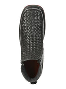 EL GENERAL  Men’s Woven Ankle Boots with Zipper, Black