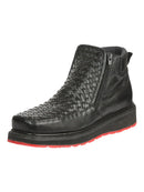EL GENERAL  Men’s Woven Ankle Boots with Zipper, Black