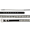 EL GENERAL Faux Leather Clear Round Rhinestones Hatband 45221