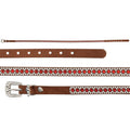 EL GENERAL Faux Leather with Red & Clear Rhinestone Pattern Hatband