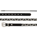 EL GENERAL Faux Leather Geometric Rhinestone Pattern Hatband 45230