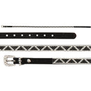 EL GENERAL Faux Leather Geometric Rhinestone Pattern Hatband 45230
