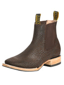 EL GENERAL Men’s Bull Neck Leather Ankle Boot, Moka