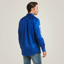 ARIAT Men's Team Logo Twill Fitted Long Sleeve Shirt, Royal