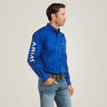 ARIAT Men's Team Logo Twill Fitted Long Sleeve Shirt, Royal