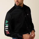 ARIAT Men's Team Logo Twill Classic Fit Mexico Shirt, Black