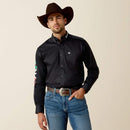 ARIAT Men's Team Logo Twill Classic Fit Mexico Shirt, Black