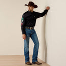 ARIAT Men's Team Logo Twill Classic Fit Mexico Shirt, Black
