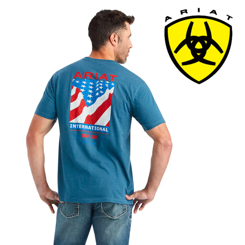 ARIAT Men's Flag Flow Short Sleeve T-Shirt Tee 10042758