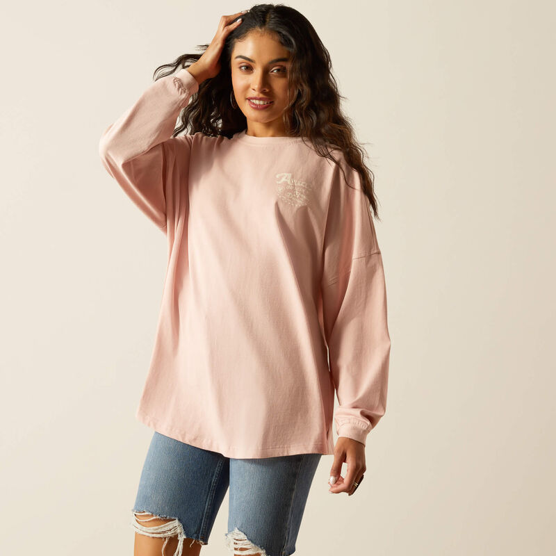 ARIAT Women's Canvas Oversized LS T-Shirt 10054491