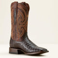 ARIAT Men's Classic Callen Caiman Belly Wide Square Toe Western Boot, Chocolate