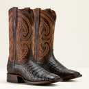 ARIAT Men's Classic Callen Caiman Belly Wide Square Toe Western Boot, Chocolate