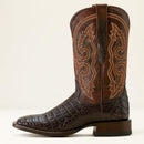 ARIAT Men's Classic Callen Caiman Belly Wide Square Toe Western Boot, Chocolate