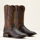 ARIAT Men's Classic Cash Ostrich Wide Square Toe Western Boot, Brown