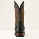 ARIAT Men's Classic Cash Genuine Ostrich Wide Square Toe Western Boot, Black