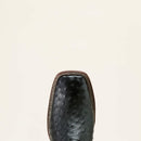 ARIAT Men's Classic Cash Genuine Ostrich Wide Square Toe Western Boot, Black