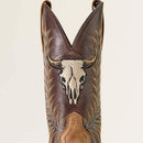 ARIAT Men's Sport Steer Skull Wide Square Toe Cowboy Boot