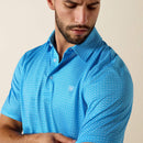 ARIAT Men's All Over Print Polo, Blue