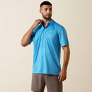 ARIAT Men's All Over Print Polo, Blue