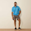 ARIAT Men's All Over Print Polo, Blue