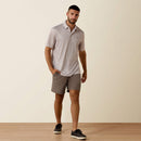 ARIAT Men's All Over Print Polo, Taupe