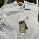 ARIAT Men's Team Logo Twill Fitted Shirt, White