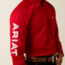 ARIAT Men's Team Logo Lightweight Twill Fitted Shirt, Red