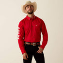 ARIAT Men's Team Logo Lightweight Twill Fitted Shirt, Red