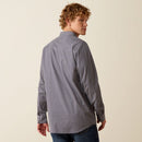 ARIAT Men's Wrinkle Free Dennis Fitted Snap Shirt, Navy