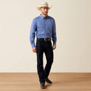 ARIAT Men's Team Logo Lightweight Twill Classic Fit Shirt, Blue