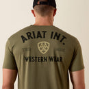 ARIAT Men's Ariat Outline Shop T-Shirt, Military Green