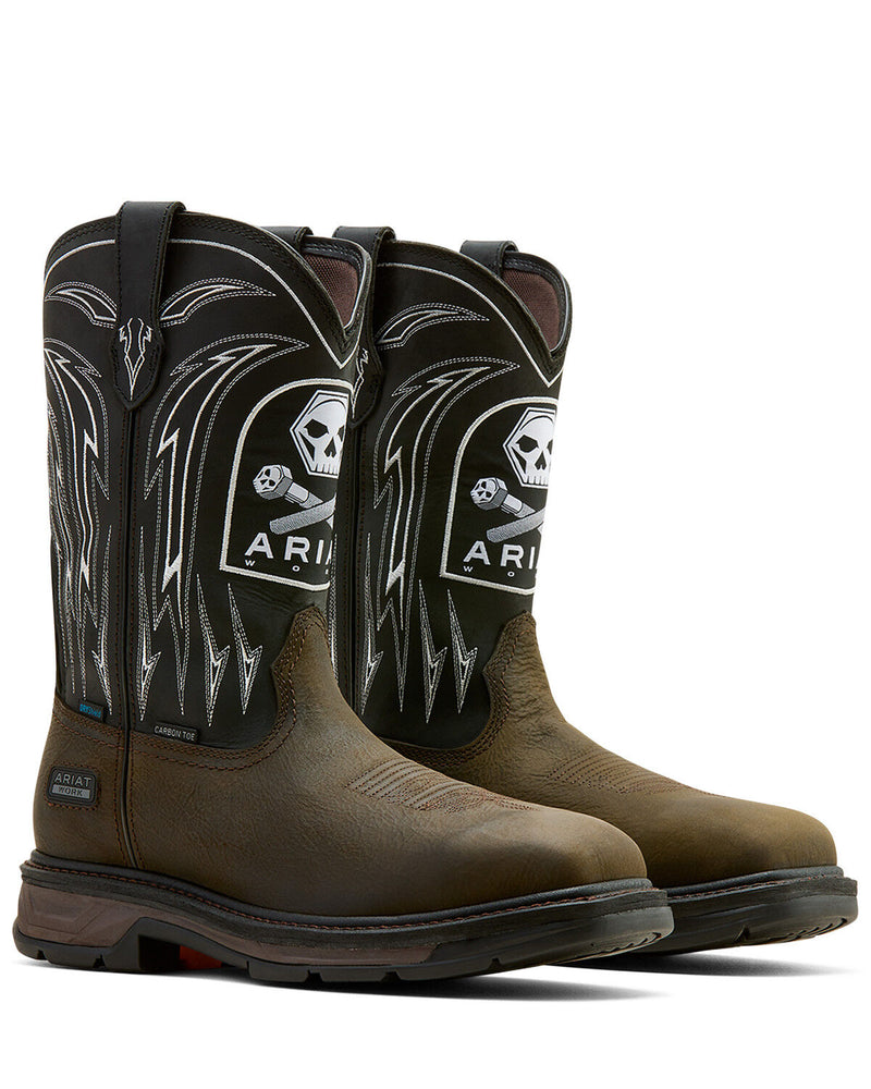 NEW ARIAT men\'s workhog xt bolt skull waterproof square toe pull-on work boot in Ariat Men main image 4