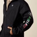 ARIAT Men's Logo Emboss Print Softshell Jacket, Black Mexico
