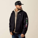 ARIAT Men's Logo Emboss Print Softshell Jacket, Black Mexico