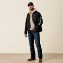 ARIAT Men's Logo Emboss Print Softshell Jacket, Black Mexico