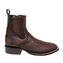 CUADRA Men's Genuine Leather Zipper & Elastic Square Toe, Brown