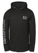 CATERPILLAR Men's UPF Hooded Banner L/S Tee, Black