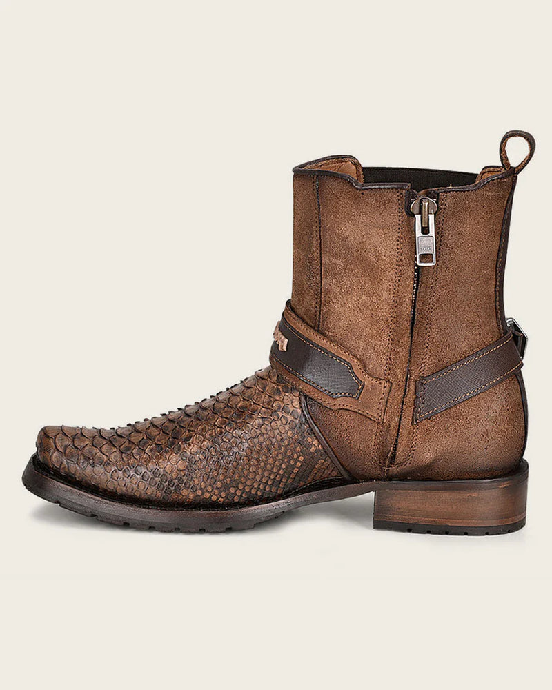 CUADRA Men's Hand-Painted Python Leather Ankle Boots CU689