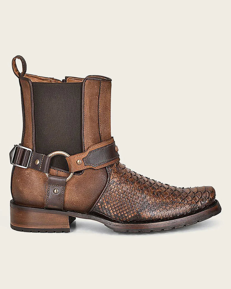 CUADRA Men's Hand-Painted Python Leather Ankle Boots CU689