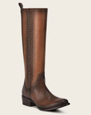 CUADRA Women's Riding Style Honey Contrasting Boot , Honey